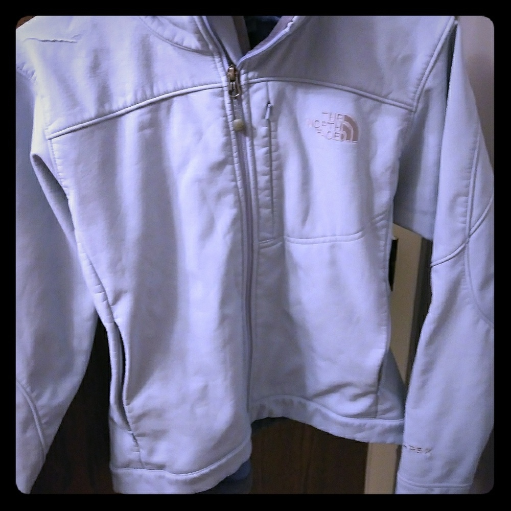 Small baby blue north face leather